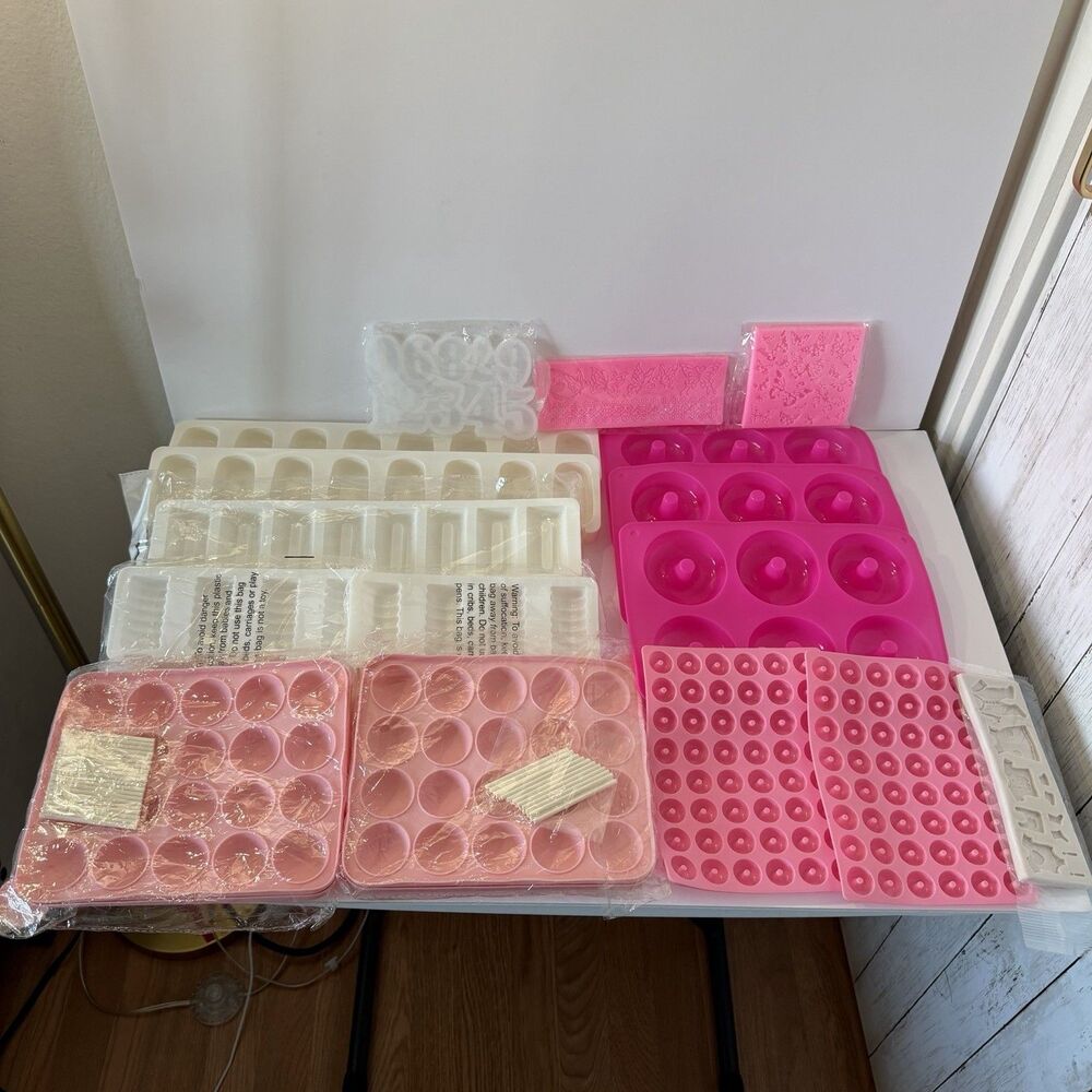 18-Piece Silicone Baking Mold Lot Cakesicle Cake Pop Donut Fondant Candy Molds